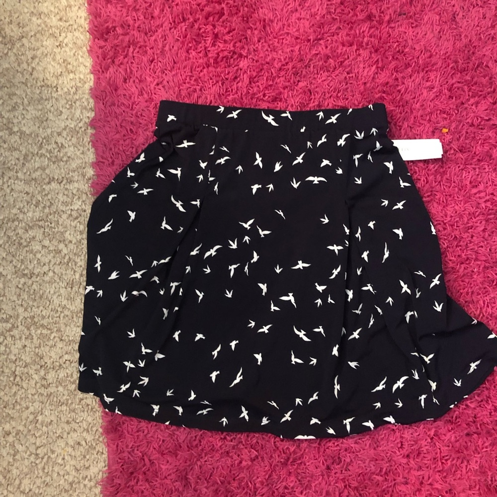 Navy Skirt with white birds